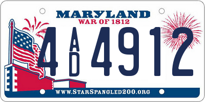 MD license plate 4AD4912