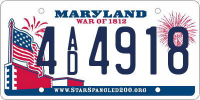 MD license plate 4AD4918