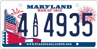 MD license plate 4AD4935