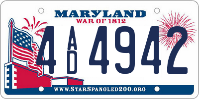 MD license plate 4AD4942