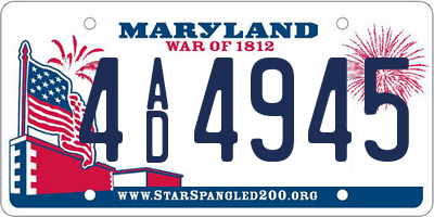 MD license plate 4AD4945