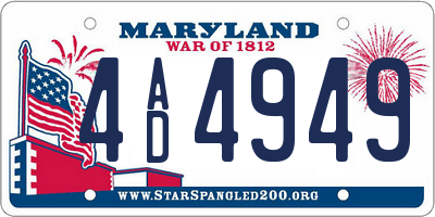 MD license plate 4AD4949