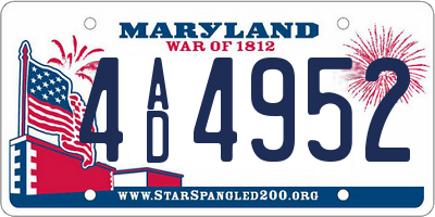 MD license plate 4AD4952
