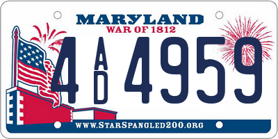 MD license plate 4AD4959