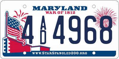 MD license plate 4AD4968