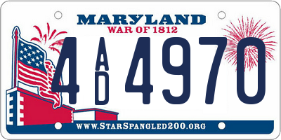 MD license plate 4AD4970