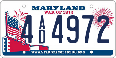 MD license plate 4AD4972