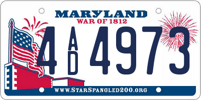 MD license plate 4AD4973