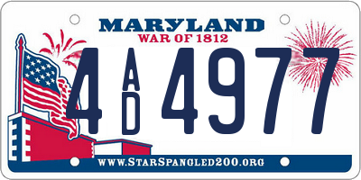 MD license plate 4AD4977