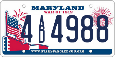 MD license plate 4AD4988