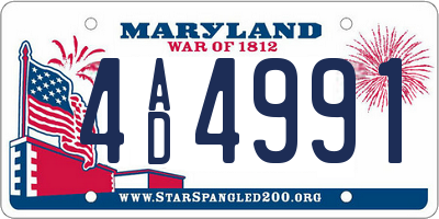 MD license plate 4AD4991