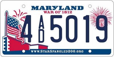 MD license plate 4AD5019
