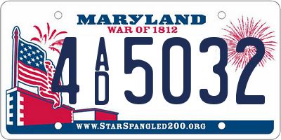 MD license plate 4AD5032