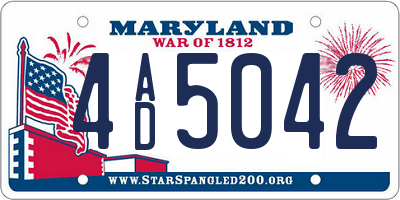 MD license plate 4AD5042