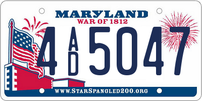 MD license plate 4AD5047