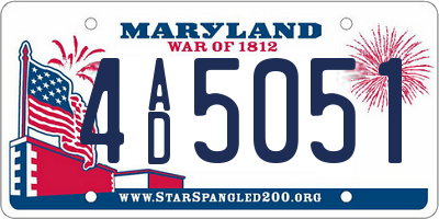 MD license plate 4AD5051