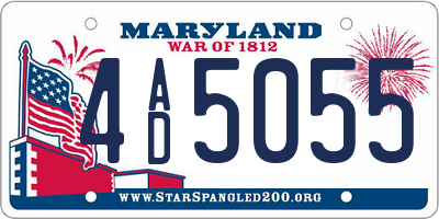 MD license plate 4AD5055
