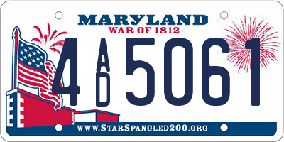 MD license plate 4AD5061