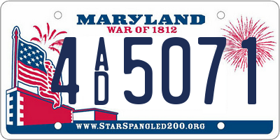 MD license plate 4AD5071