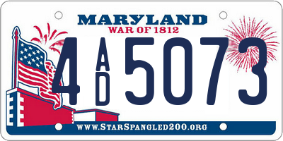 MD license plate 4AD5073