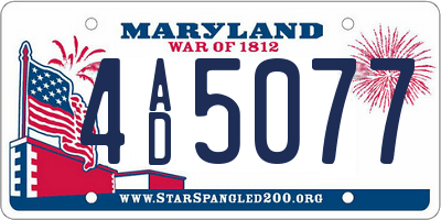 MD license plate 4AD5077