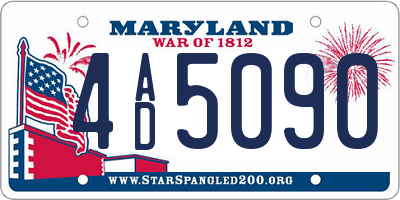 MD license plate 4AD5090