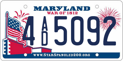 MD license plate 4AD5092