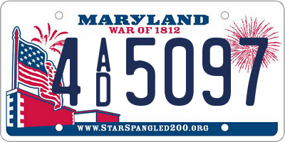 MD license plate 4AD5097