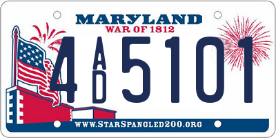 MD license plate 4AD5101