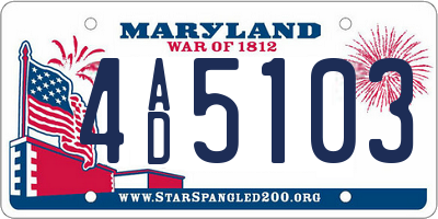 MD license plate 4AD5103
