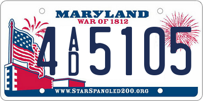 MD license plate 4AD5105