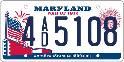 MD license plate 4AD5108