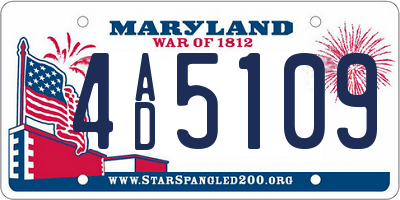 MD license plate 4AD5109
