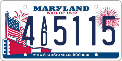 MD license plate 4AD5115