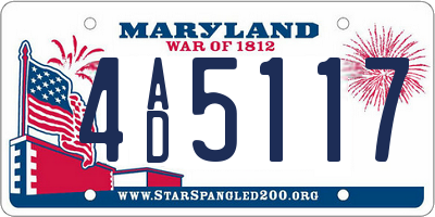 MD license plate 4AD5117