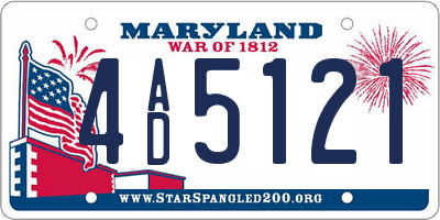 MD license plate 4AD5121