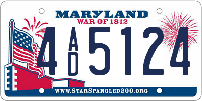 MD license plate 4AD5124