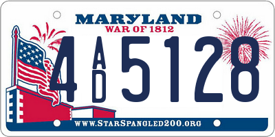 MD license plate 4AD5128