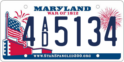 MD license plate 4AD5134