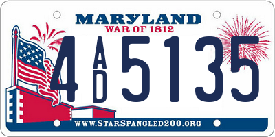 MD license plate 4AD5135