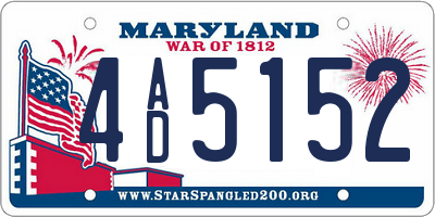 MD license plate 4AD5152