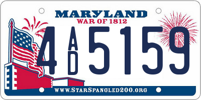 MD license plate 4AD5159