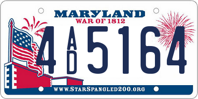 MD license plate 4AD5164