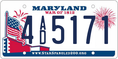 MD license plate 4AD5171