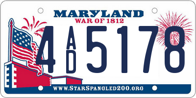 MD license plate 4AD5178