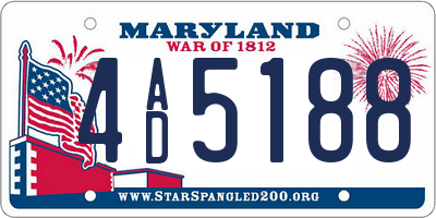 MD license plate 4AD5188
