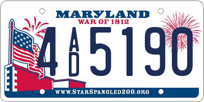 MD license plate 4AD5190