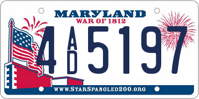 MD license plate 4AD5197