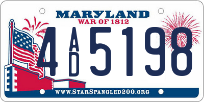 MD license plate 4AD5198