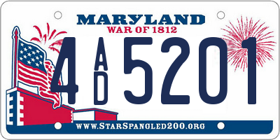 MD license plate 4AD5201